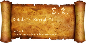 Dobák Kornél névjegykártya